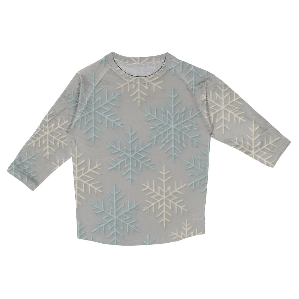 Snowflake Lattice On Light Gray Background stylish quarter sleeve tops