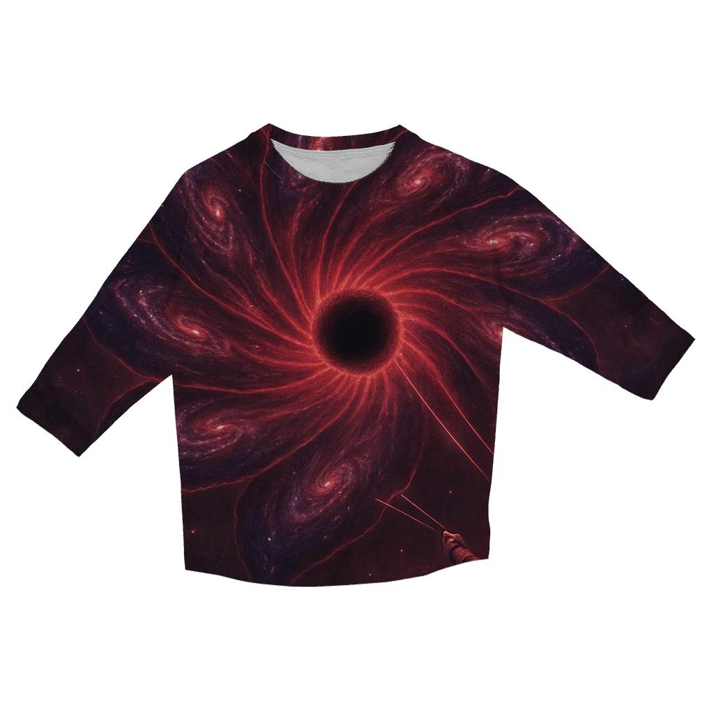 Black Hole Bloom cotton quarter sleeve shirts