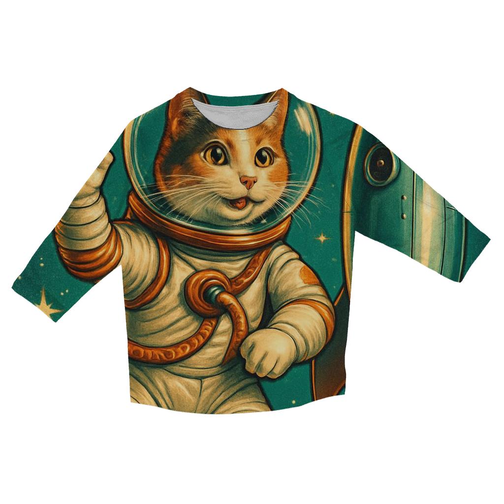Retro Rocket Calico personalized 3/4 sleeve tees