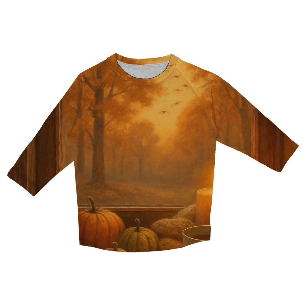 Cabin Window Harvest personalized 3/4 sleeve tees