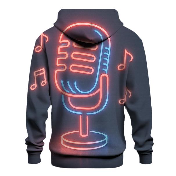 Microphone Neon Outline lightweight hoodies