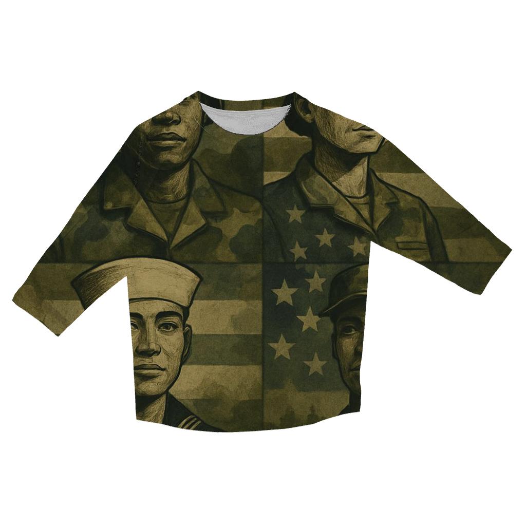 Comrade Horizon printed three quarter sleeve shirts