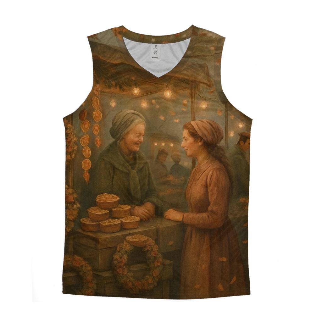Gratitude Garland Market graphic print tank tops