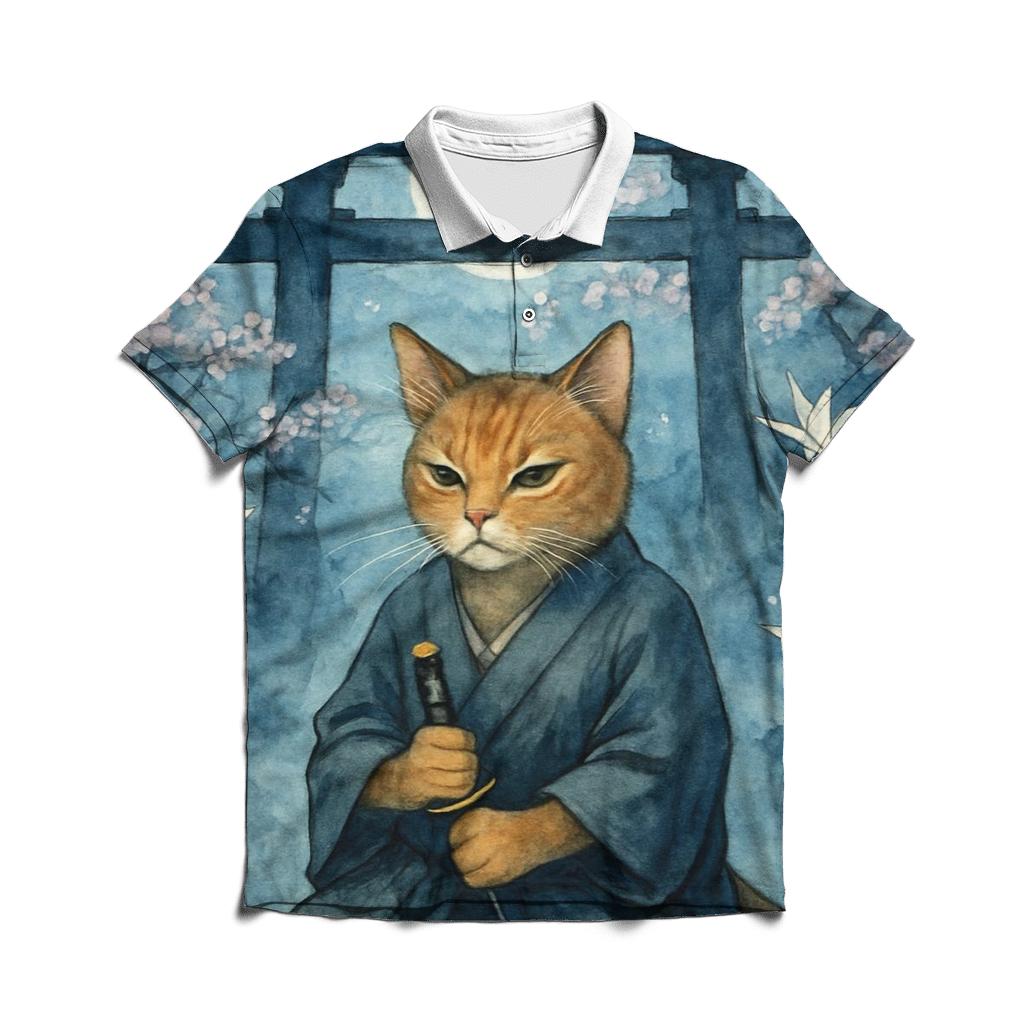 Samurai Moon Whisper personalized polo shirts