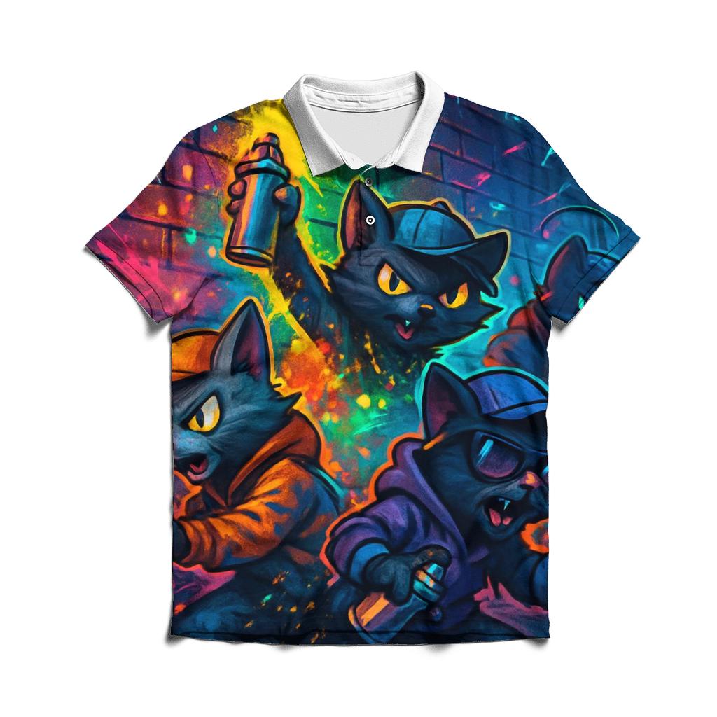 Graffiti Alley Crew stylish collar polo tees