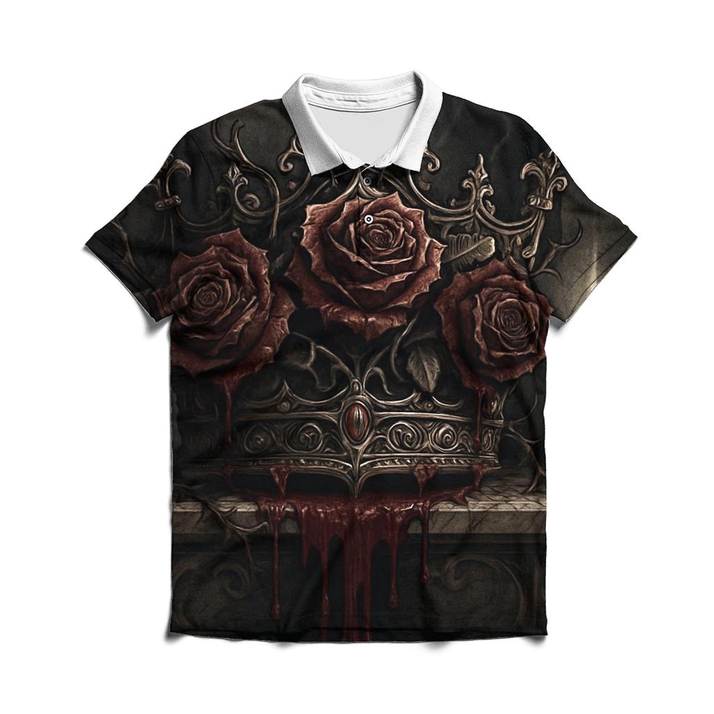 Bleeding Rose Crown custom polo shirts