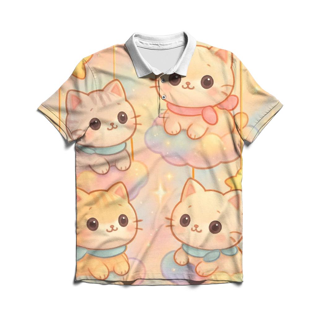 Cloud Carousel Kittens stylish collar polo tees