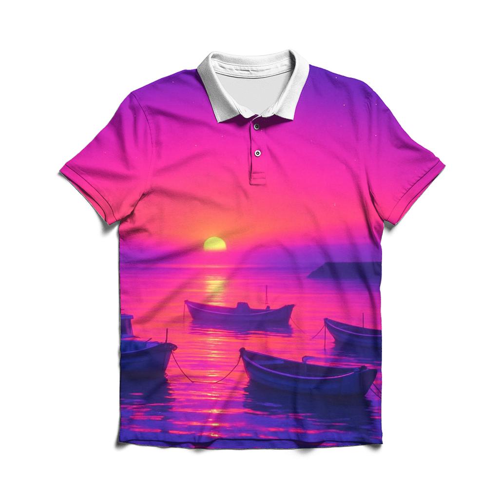 Neon Harbor Mirage premium cotton polo shirts