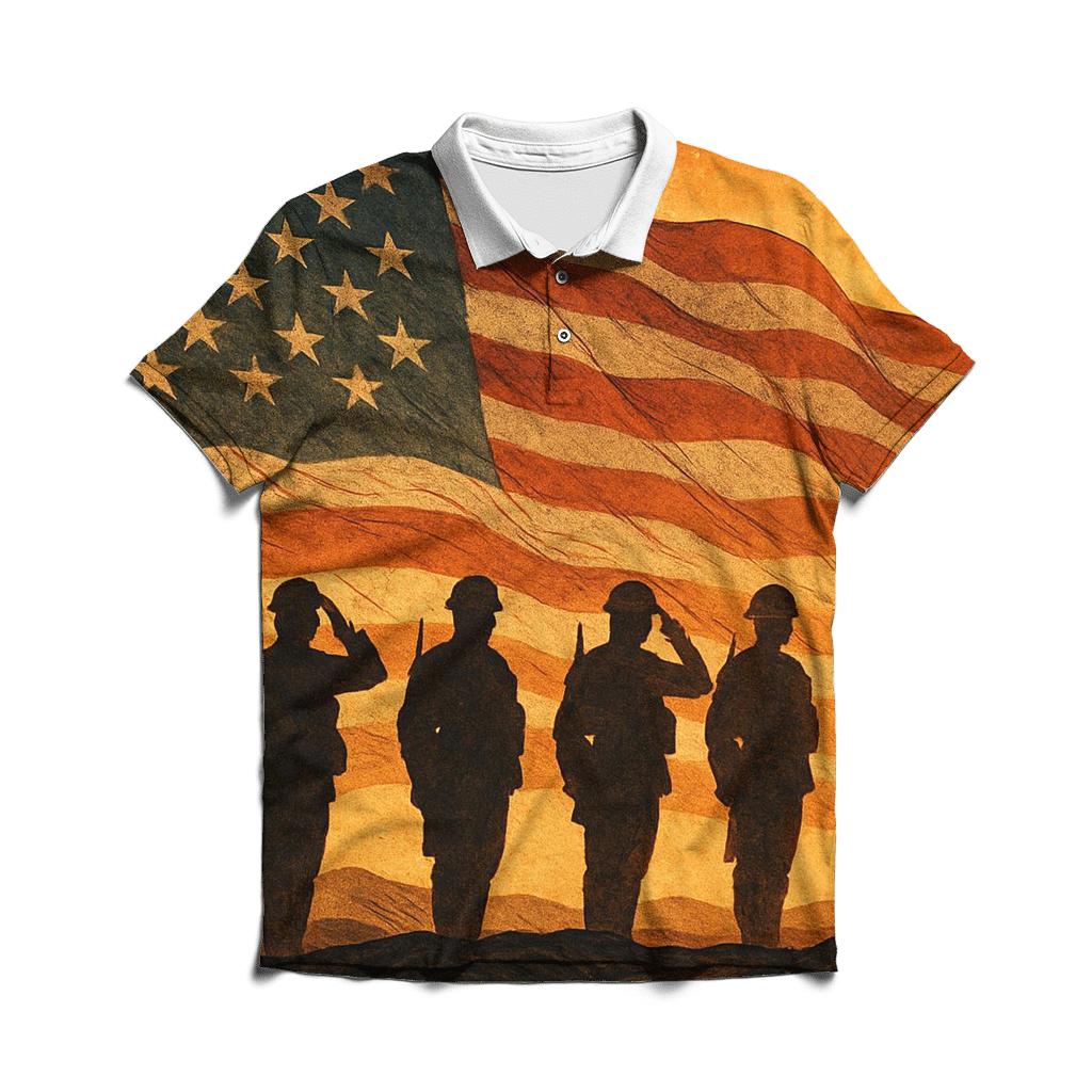 Veterans Silhouette Honor classic pique polos