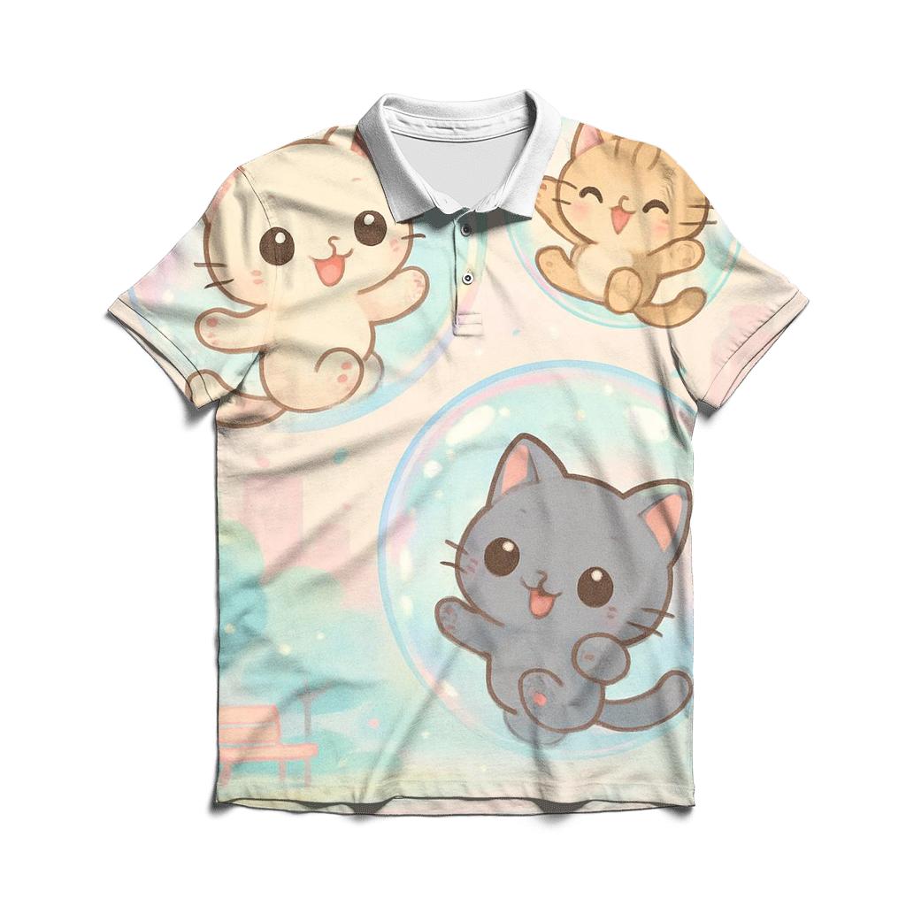 Bubble Bath Kitty Parade personalized polo shirts