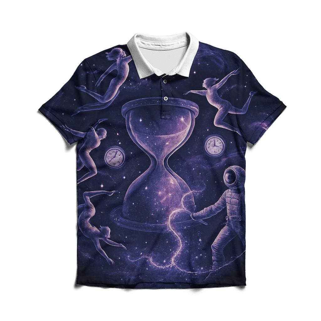 Time Dilation Circus embroidered polo tops