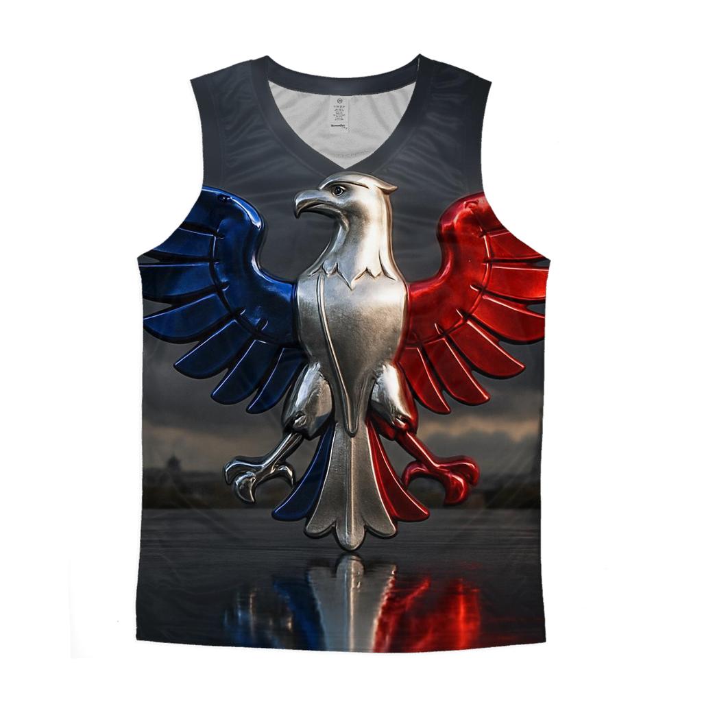 France Metallic Fleur trendy fitted tank tops