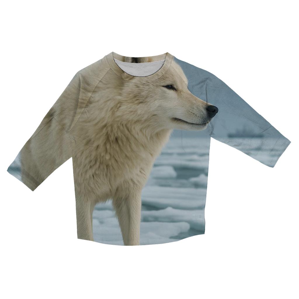 Arctic Wolf On Thawing Sea Ice trendy 3/4 sleeve tops