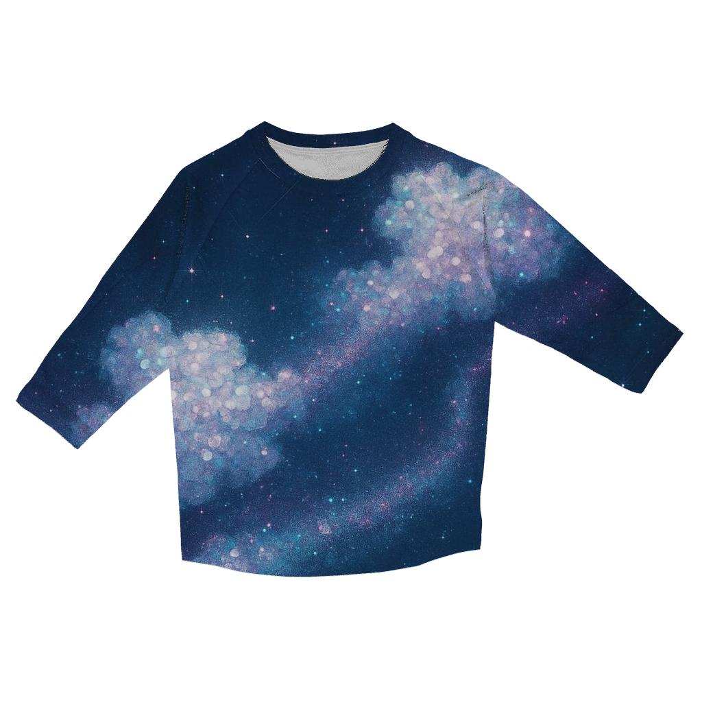 Nebula Sequin Drift printed three quarter sleeve shirts