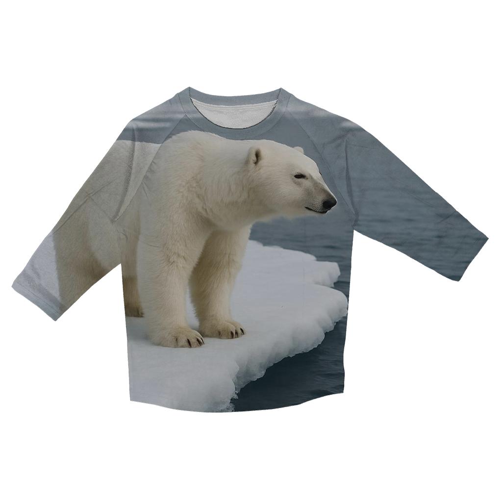 Ice Edge Vigil Polar Bear casual three quarter sleeve shirts