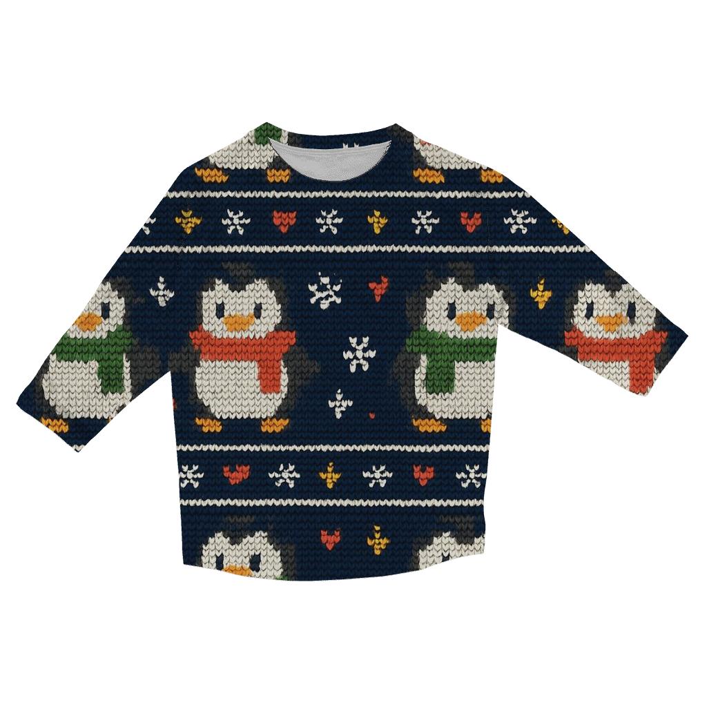 Polar Penguin Parade Bands Design fashion 3/4 sleeve shirts