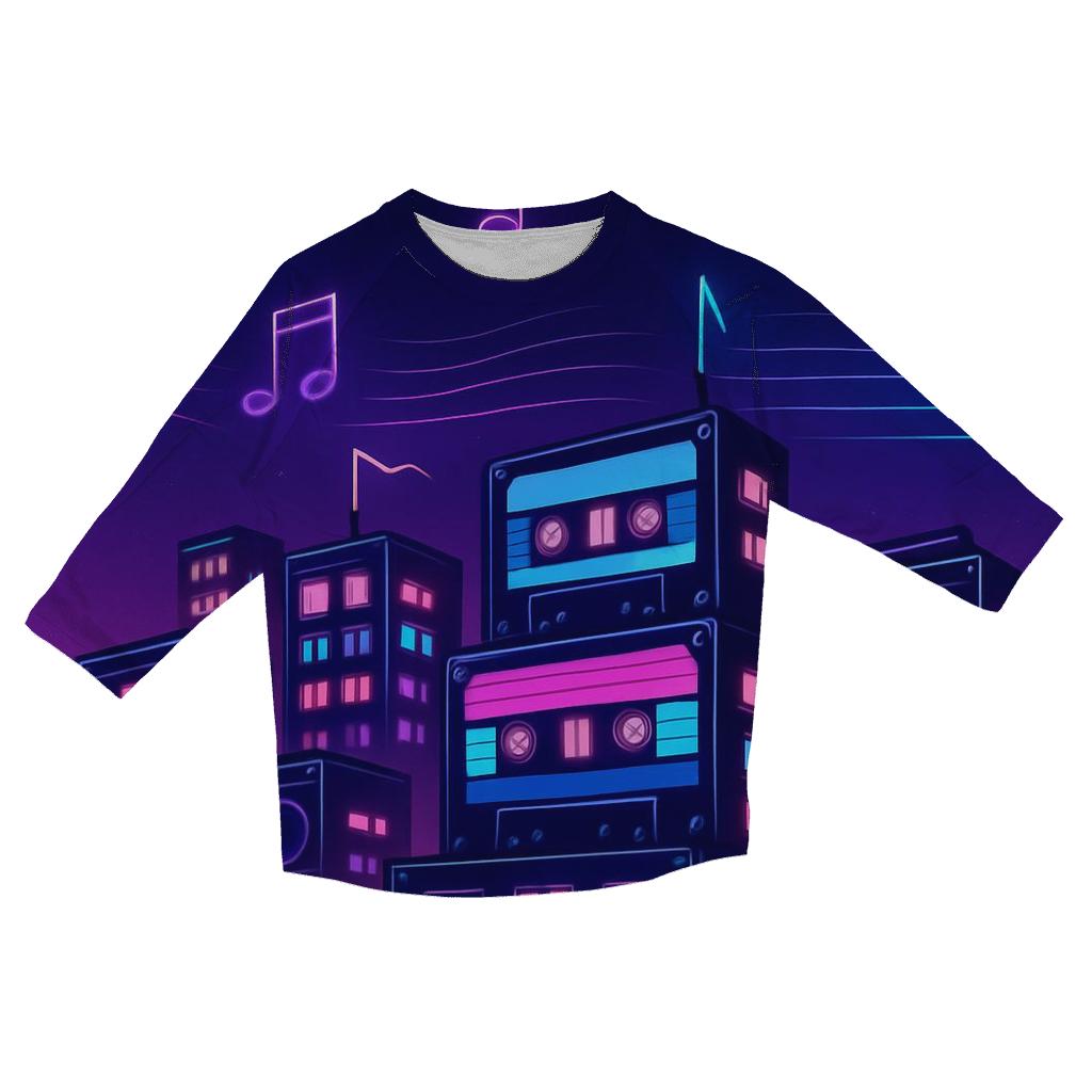 Neon Mixtape Skyline personalized 3/4 sleeve tees