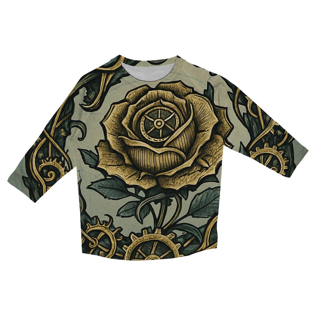 Mechanical Garden Ouroboros printed three quarter sleeve shirts
