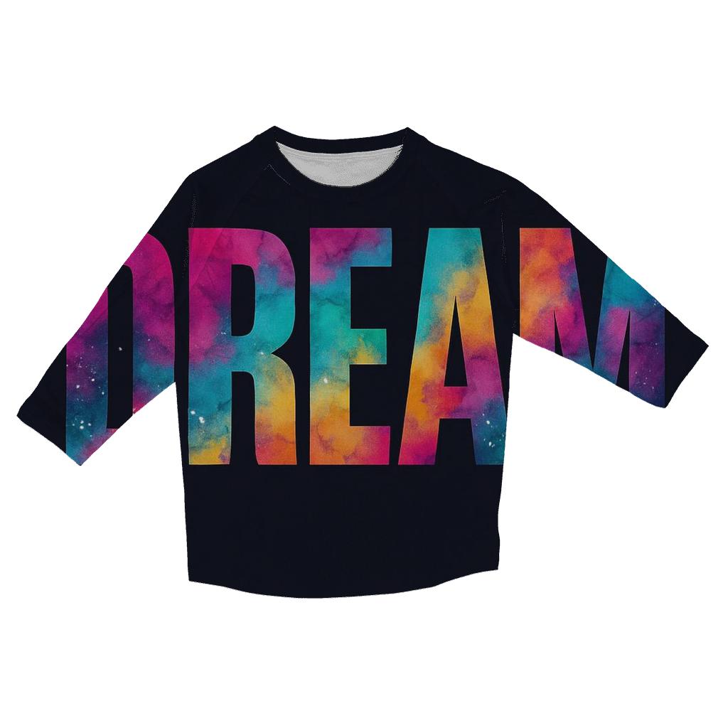 Nebula Bloom Typography custom 3/4 sleeve shirts