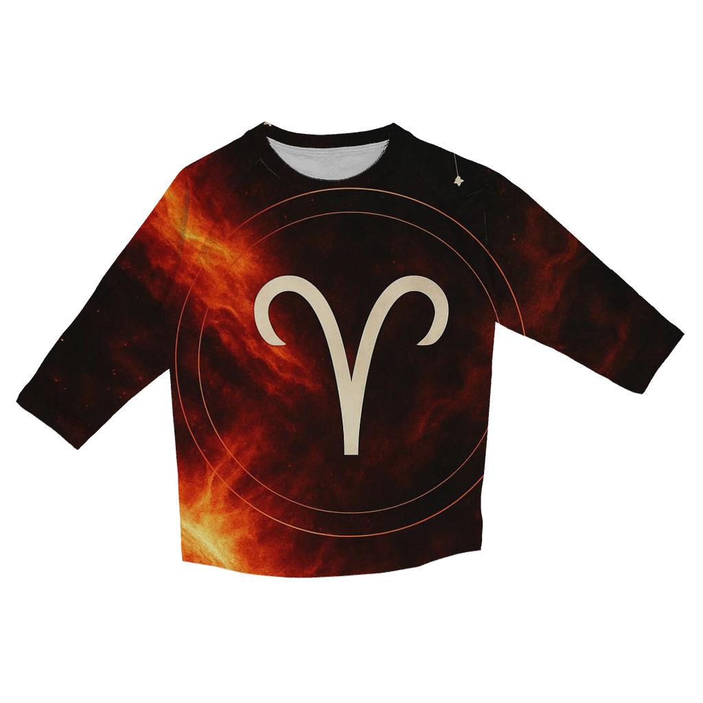 Aries Solar Storm Ram Sigil cotton quarter sleeve shirts