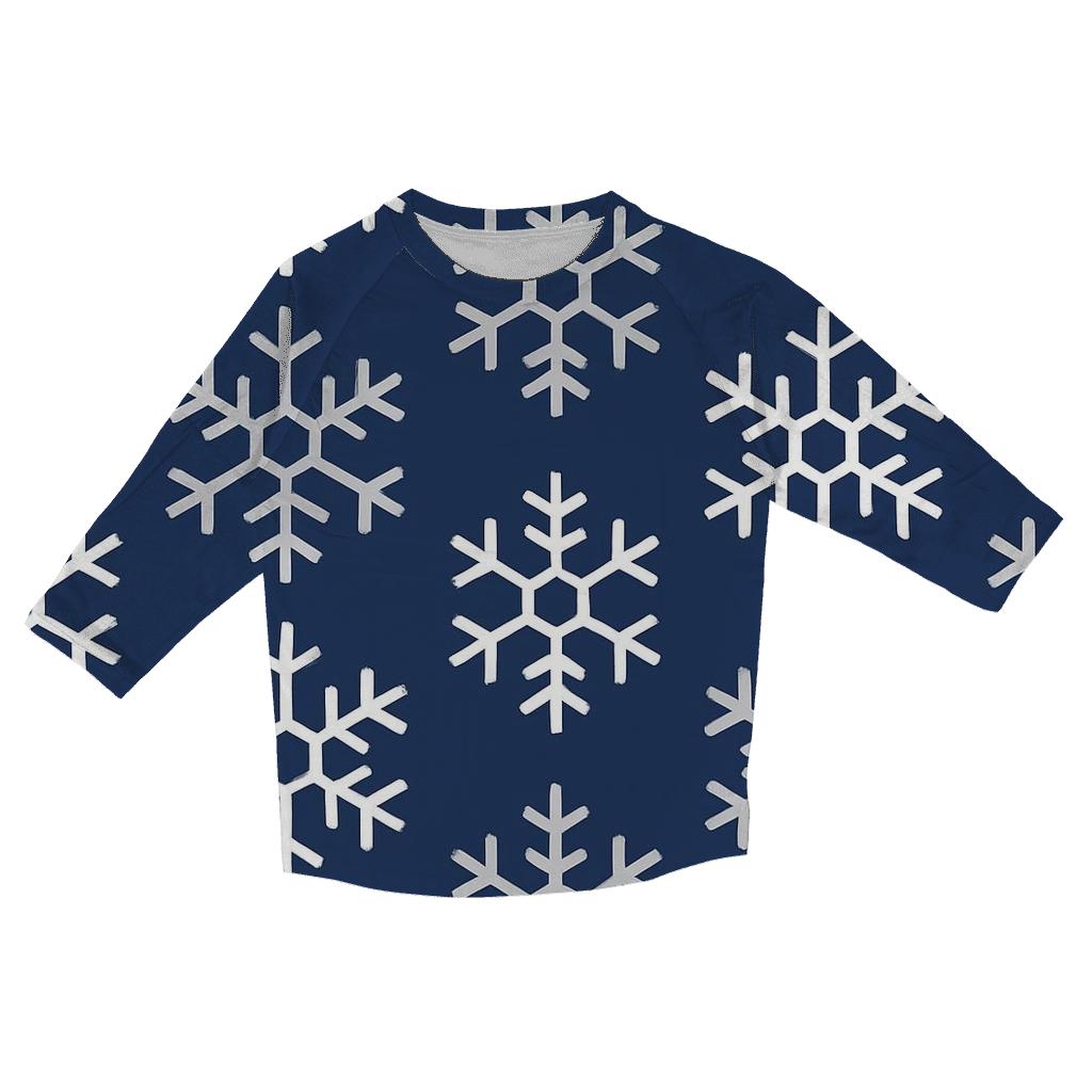 Snowflake Lattice Noel casual three quarter sleeve shirts