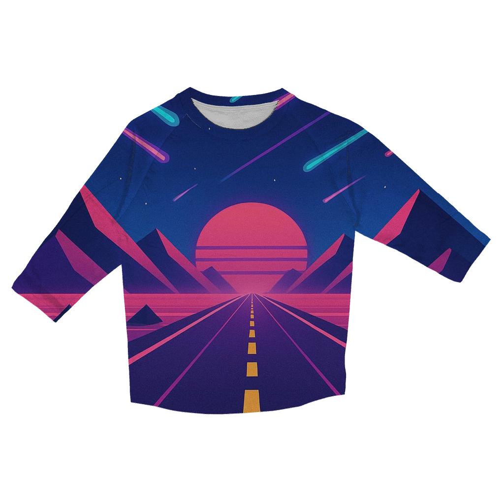 Retro Comet Highway casual three quarter sleeve shirts