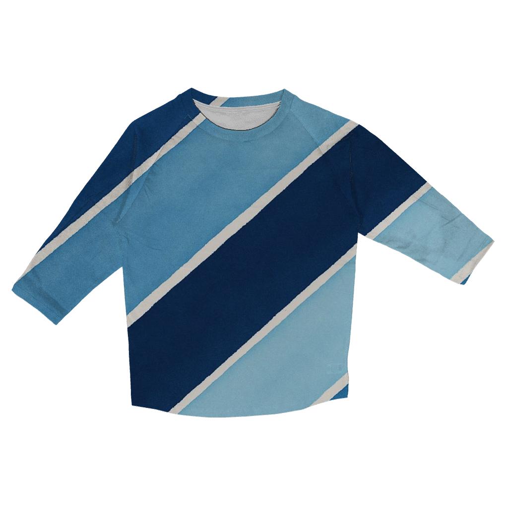 Indigo Mist Arashi Diagonals designer 3/4 sleeve blouses
