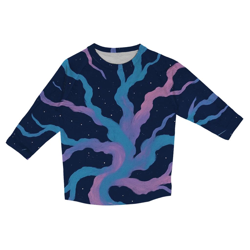 Nebula Filament Tapestry Field trendy 3/4 sleeve tops