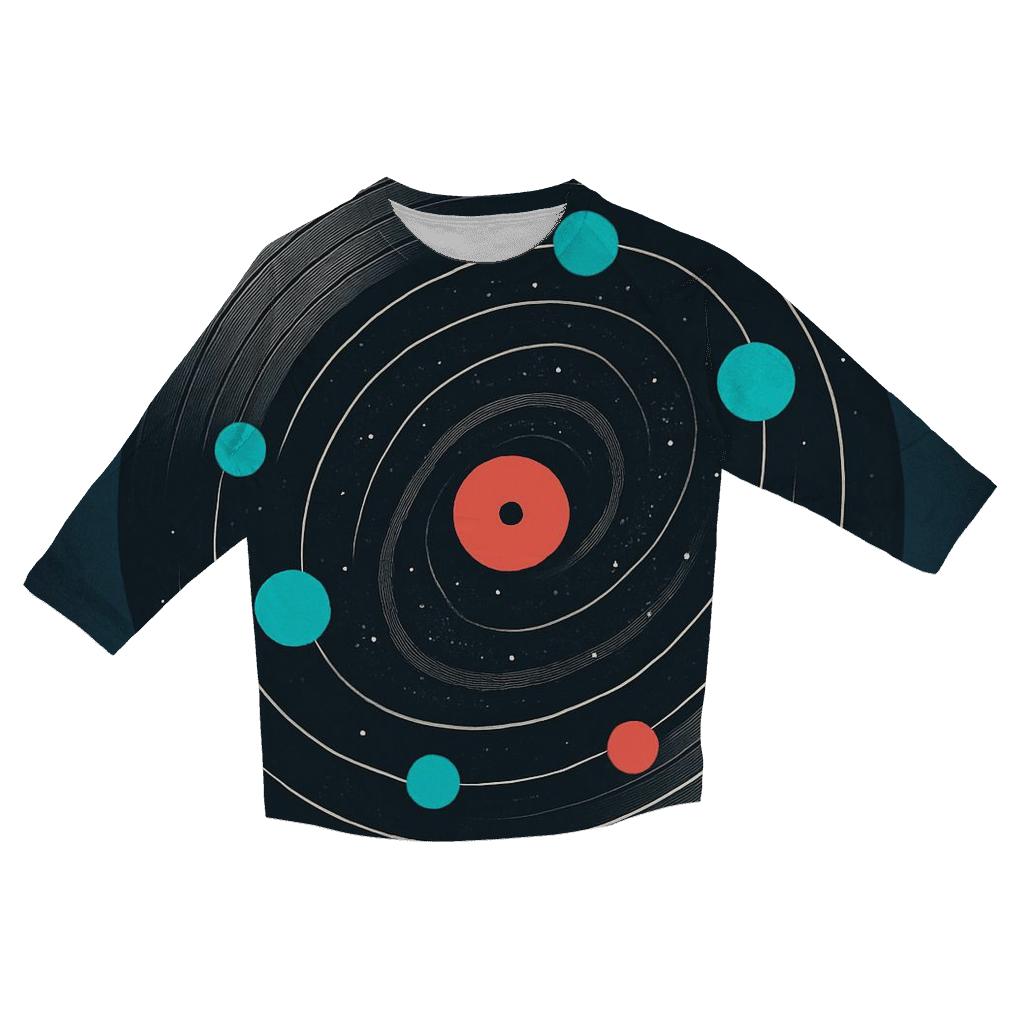 Orbiting Vinyl Galaxy personalized 3/4 sleeve tees