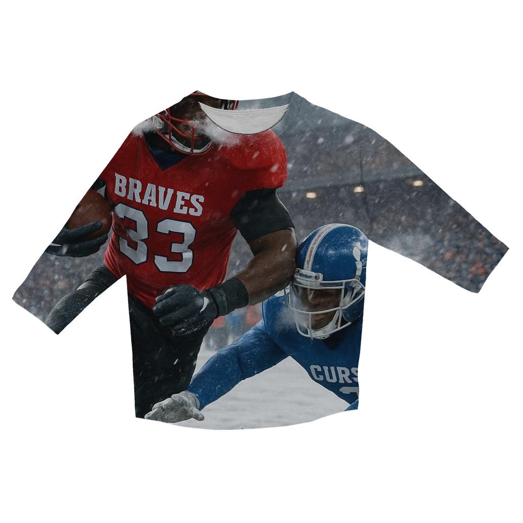 Frozen Yard Line Battle Braves Versus Cubs designer 3/4 sleeve blouses