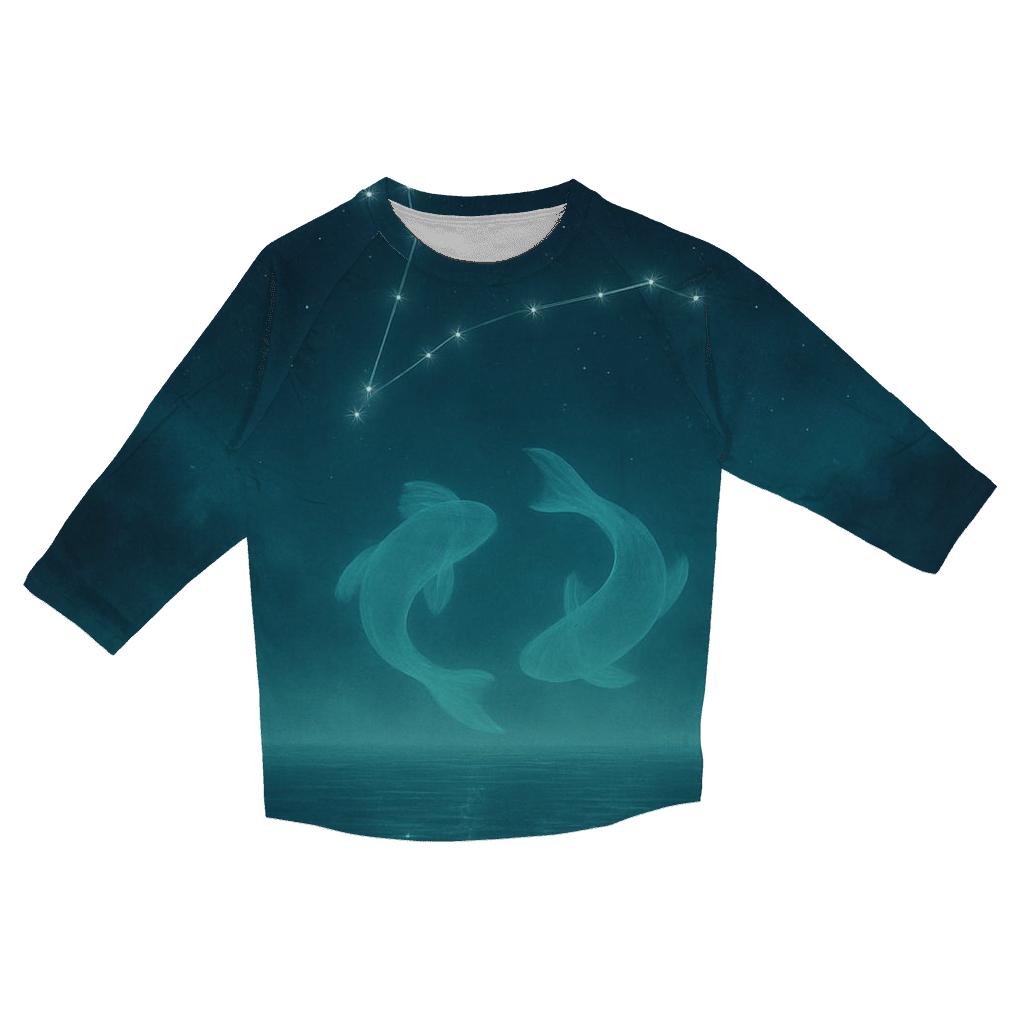 Pisces Dream Tides Star Lagoon casual three quarter sleeve shirts