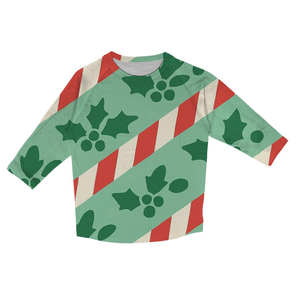Candy Cane Rhythm casual three quarter sleeve shirts