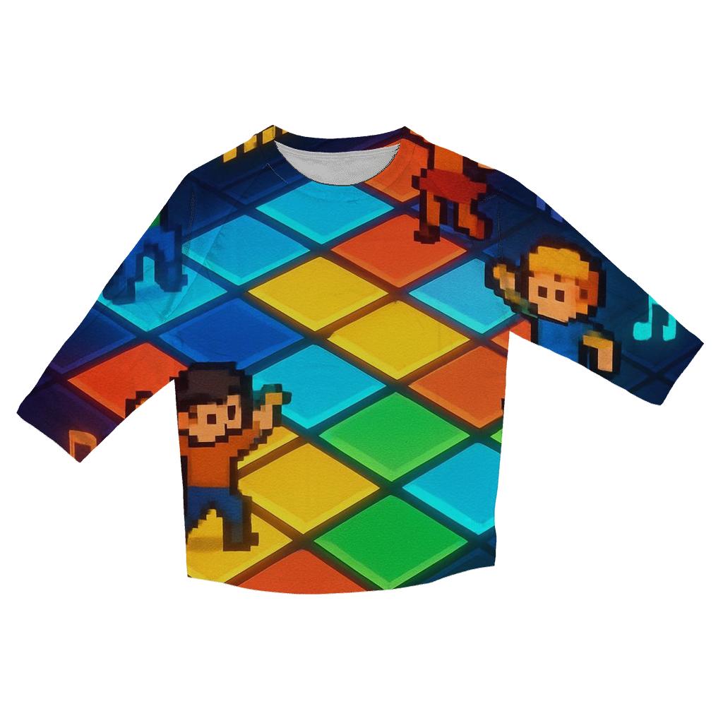 Pixel Dance Arcade Floor designer 3/4 sleeve blouses