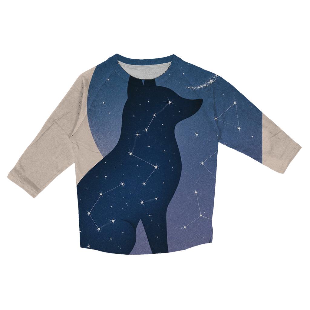 Stargazer Fox Silhouette casual three quarter sleeve shirts