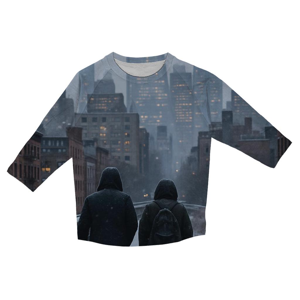 Snow Flurries Over Midtown From The High Line fashion 3/4 sleeve shirts
