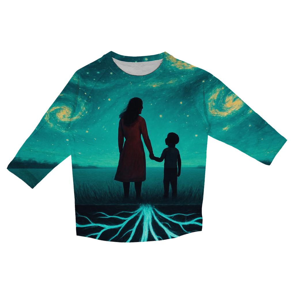 Roots Of Her Heart A Galaxy Beneath Their Feet fashion 3/4 sleeve shirts