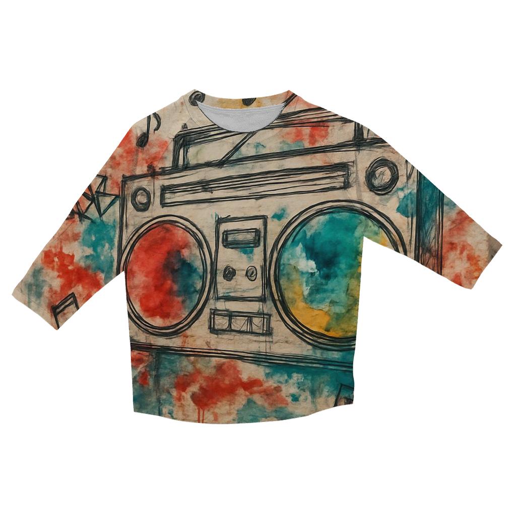 Boombox Alley Graffiti casual three quarter sleeve shirts