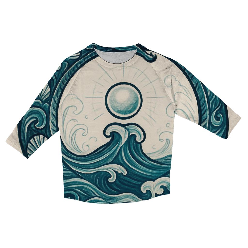 Ocean Tide Pearl Ouroboros casual three quarter sleeve shirts