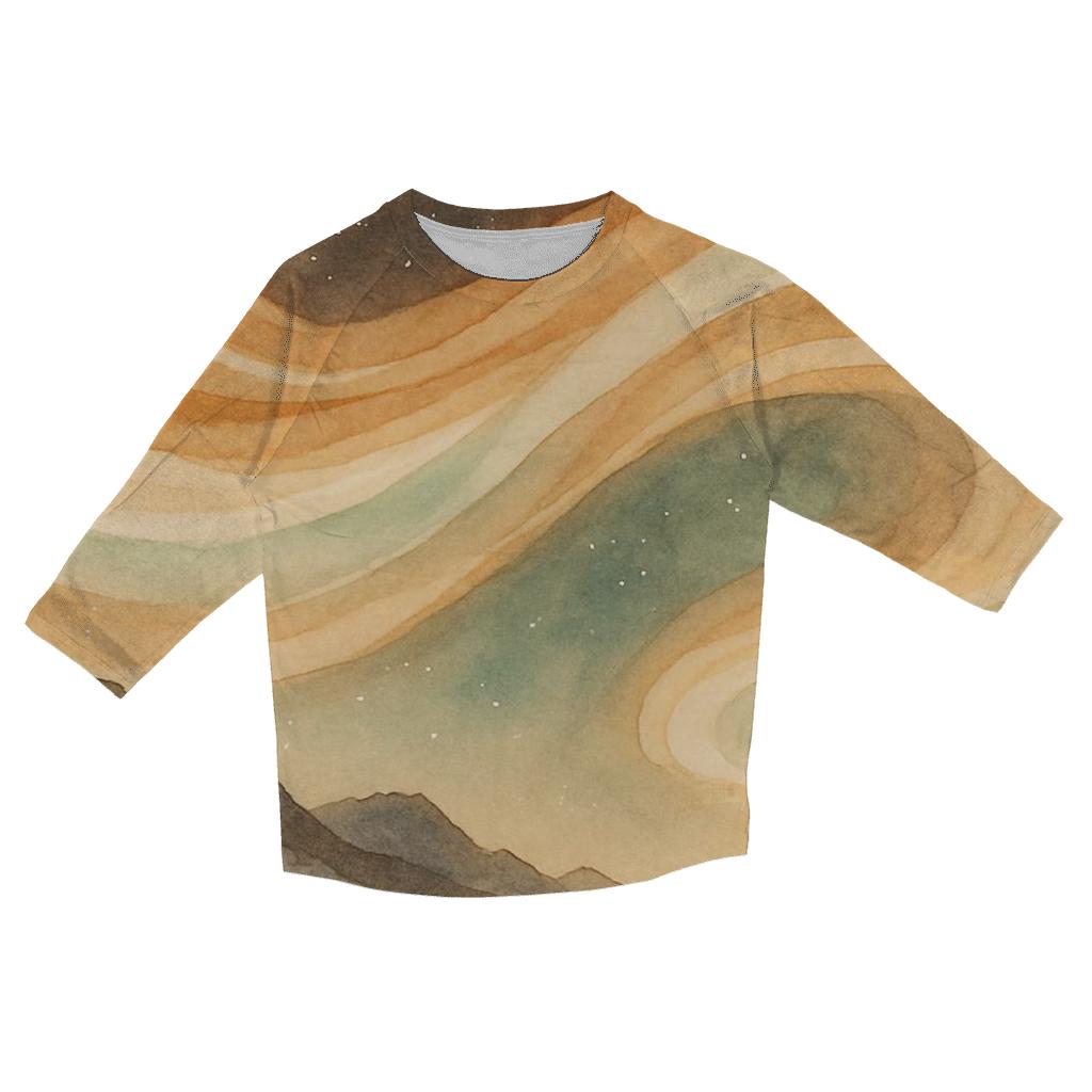 Aurora Latte Veil casual three quarter sleeve shirts