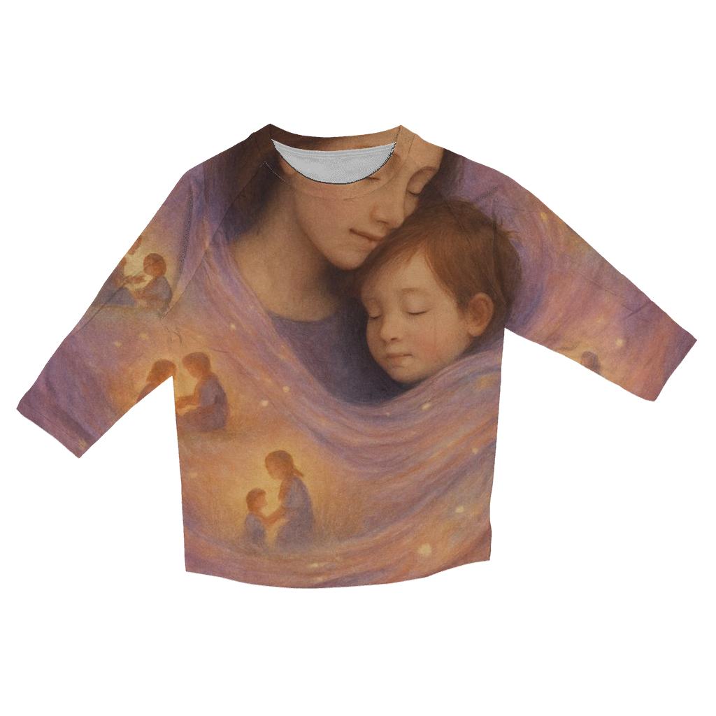 The Time Woven Shawl Moments Draped Around Her Child cotton quarter sleeve shirts