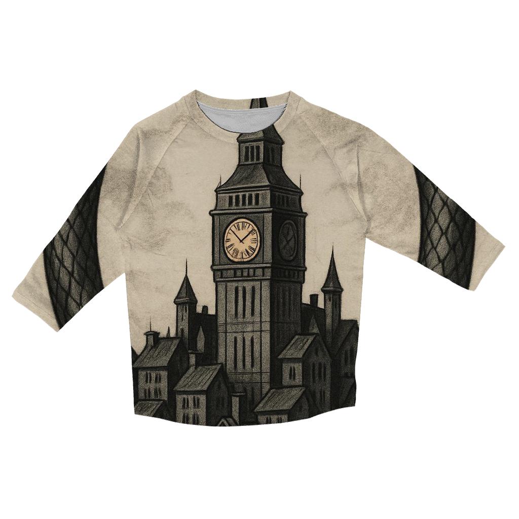 Clocktower City Ouroboros stylish quarter sleeve tops
