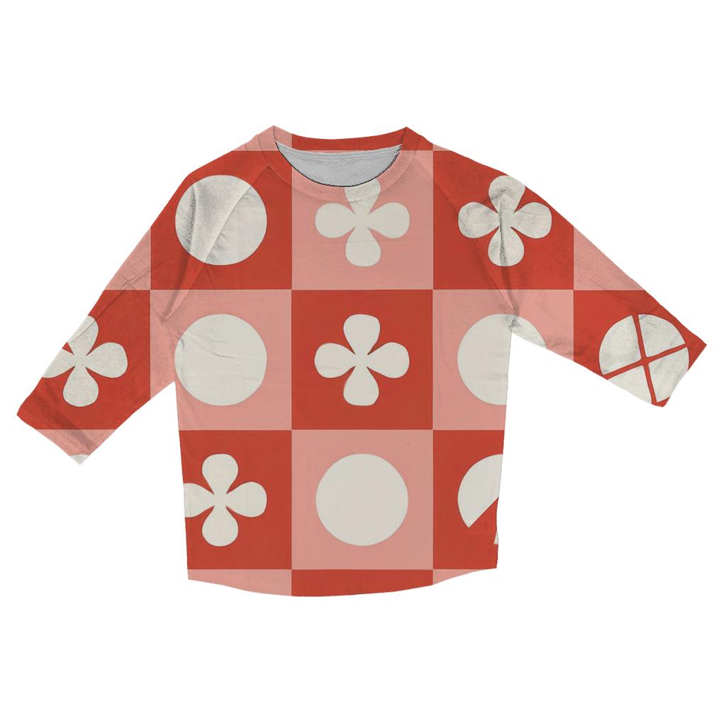 Peppermint Snowfall Grid designer 3/4 sleeve blouses