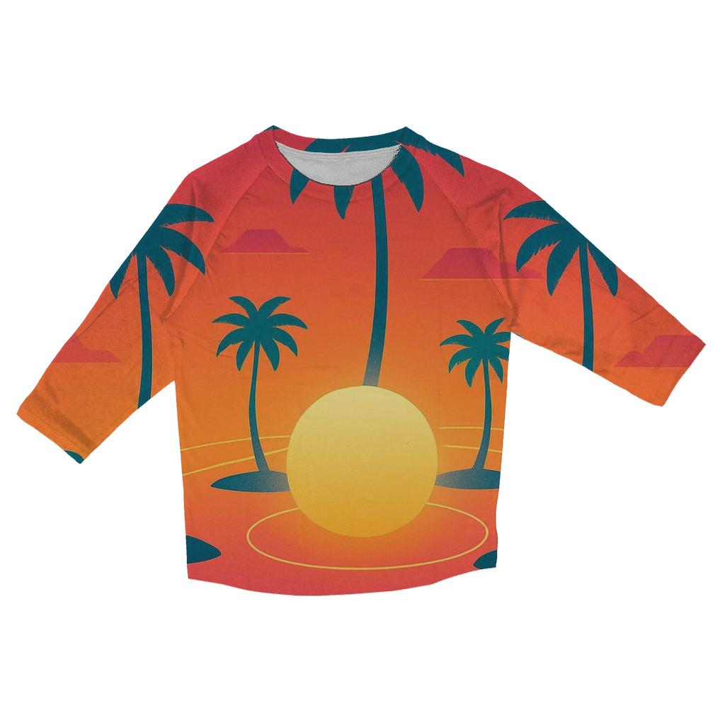 Orbiting Palm Mirage cotton quarter sleeve shirts