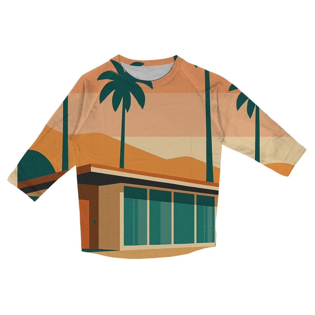 Palm Springs Postcard trendy 3/4 sleeve tops