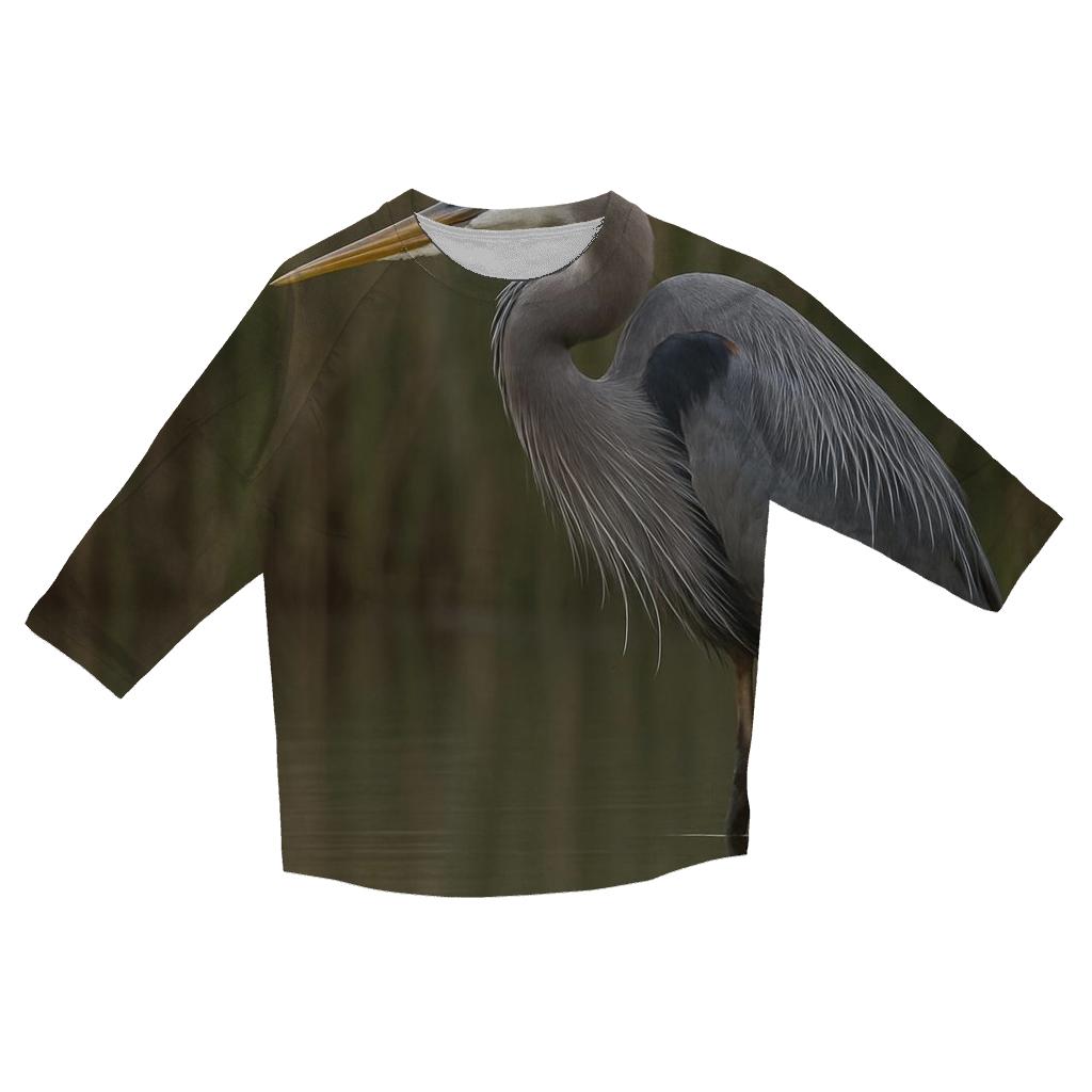 Reed Line Great Blue Heron stylish quarter sleeve tops