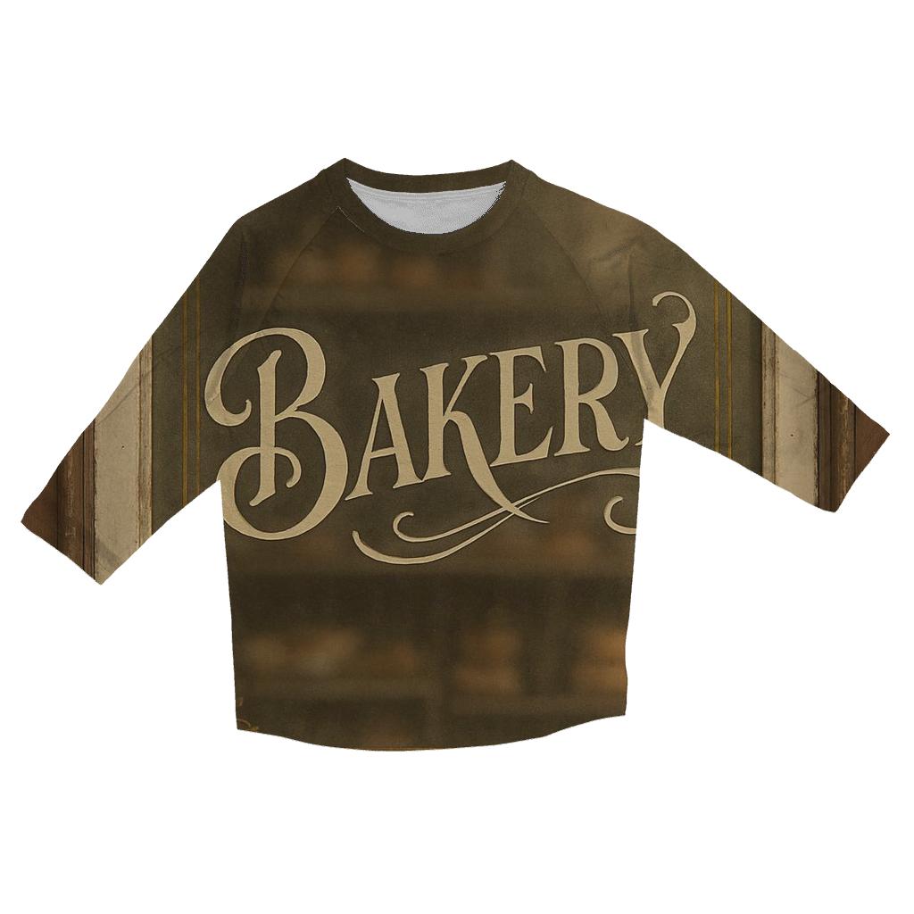 Antique Bakery Window Sign cotton quarter sleeve shirts