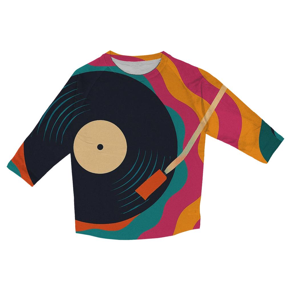 Psychedelic Record Spin cotton quarter sleeve shirts