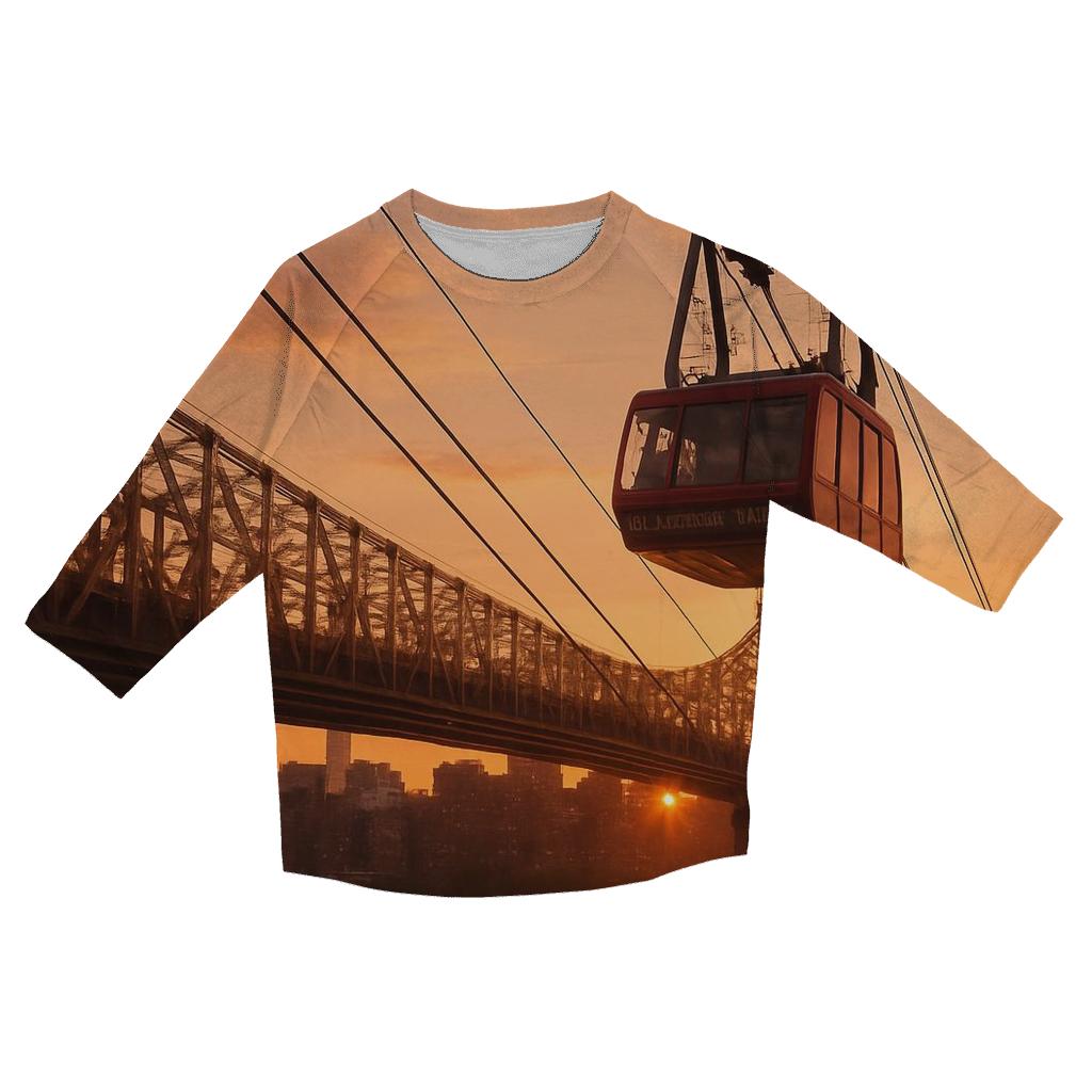 Sunset From The Roosevelt Island Tram Platform trendy 3/4 sleeve tops