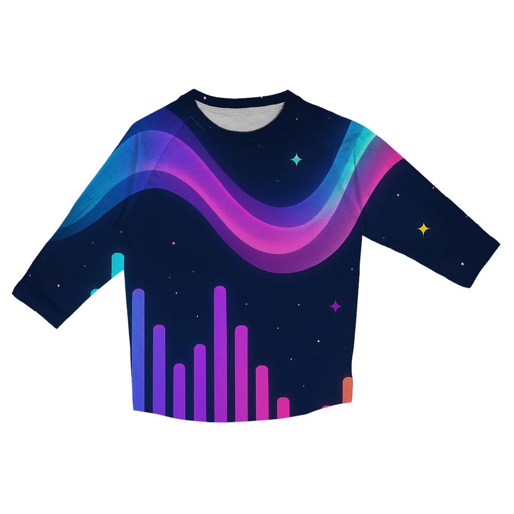 Aurora Neon Spectrum personalized 3/4 sleeve tees