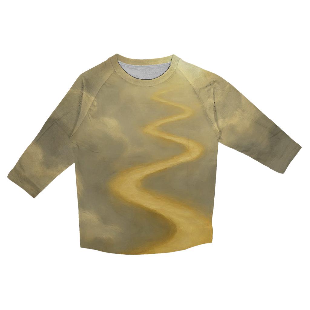 Golden Path Through Clouds cotton quarter sleeve shirts
